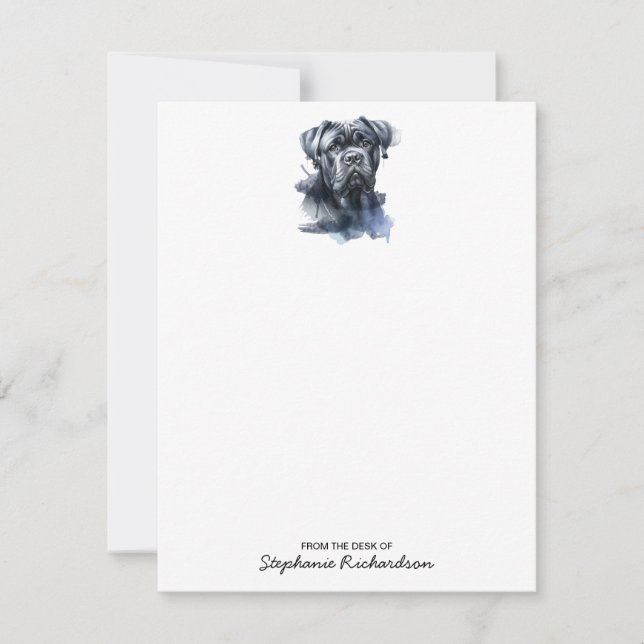 Carte De Correspondance Aquarelle personnalisée Cane Corso Dog (Devant)