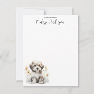 Carte De Correspondance Aquarelle personnalisée Chien Cute Chien Havanais