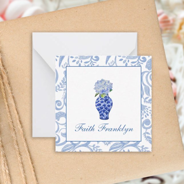 Carte De Correspondance Aquarelle personnalisée Hydrangea appel (Créateur téléchargé)
