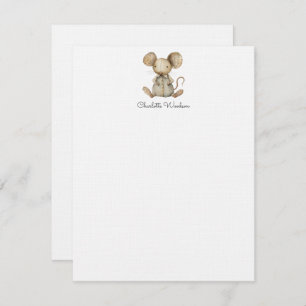 Carte De Correspondance Aquarelle Petit Souris