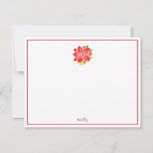 Carte De Correspondance Aquarelle Poinsettia