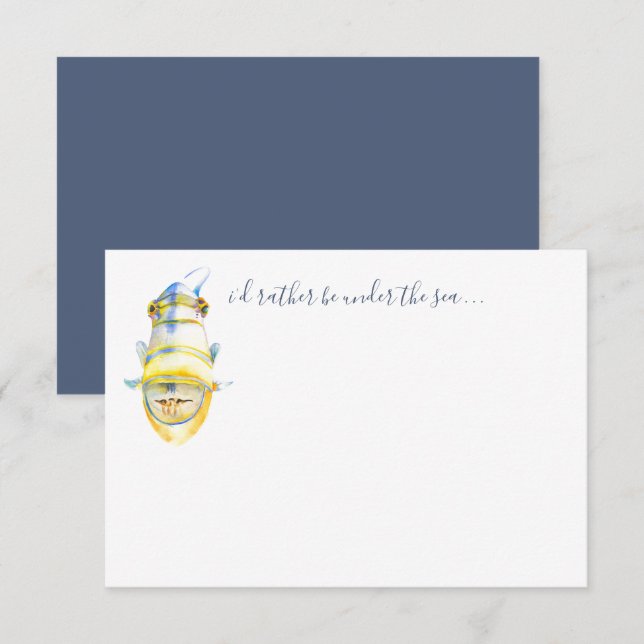 Carte De Correspondance Aquarelle Poisson Tropical Papier à lettres (Devant / Derrière)