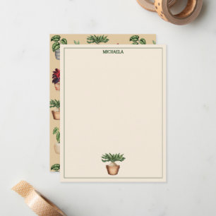 Carte De Correspondance Aquarelle Poted Plante Terracotta Nom des pots