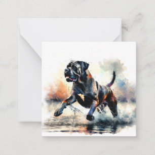 Carte De Correspondance Aquarelle puissante Canne Corso chien