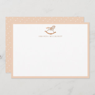 Carte De Correspondance Aquarelle Rocse Baby shower  Merci