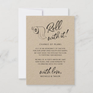 Carte De Correspondance Aquarelle Roll avec elle Reportée Modifier la date