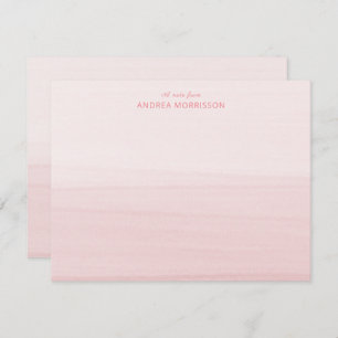 Carte De Correspondance Aquarelle rose pâle Ombre