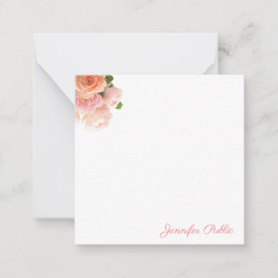 Carte De Correspondance Aquarelle Rose Pastel Couleurs manuscrites tendanc
