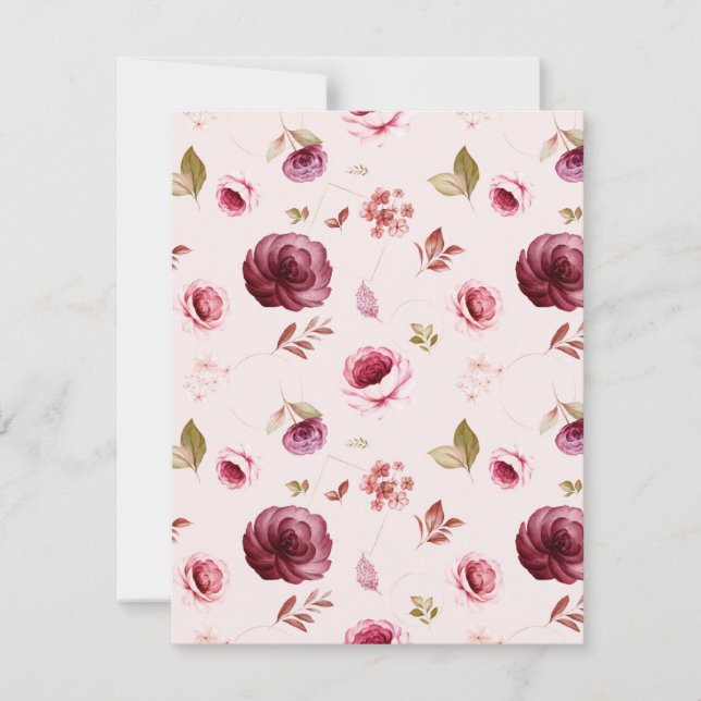 Carte De Correspondance Aquarelle Roses 30 (Devant)