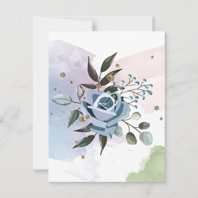 Carte De Correspondance Aquarelle Roses 5 (Devant)