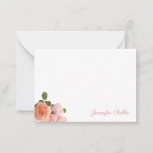 Carte De Correspondance Aquarelle Roses Pastel Couleurs manuscrites tendan