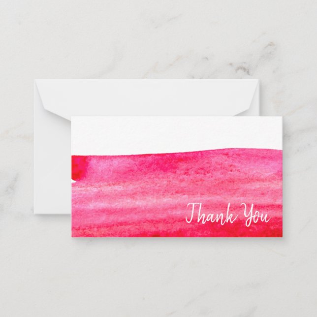 Carte De Correspondance Aquarelle rouge rubis (Devant)