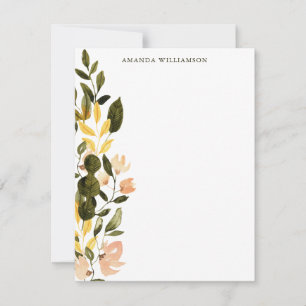 Carte De Correspondance Aquarelle Rustique Floral Papier à lettres personn