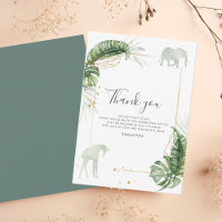 Aquarelle Safari Animaux Baby shower Merci