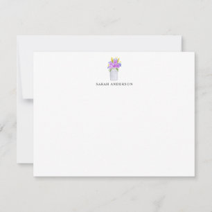 Carte De Correspondance Aquarelle violet Floral Mason Jar Personnalisé