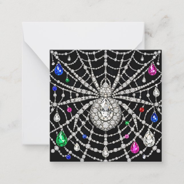 Carte De Correspondance Araignée Glamouruse design Diamant Bijou (Devant)