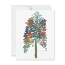 Arbre à pin aquarelle coloré