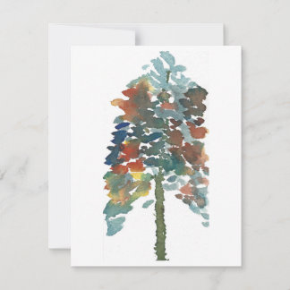 Carte De Correspondance Arbre à pin aquarelle coloré