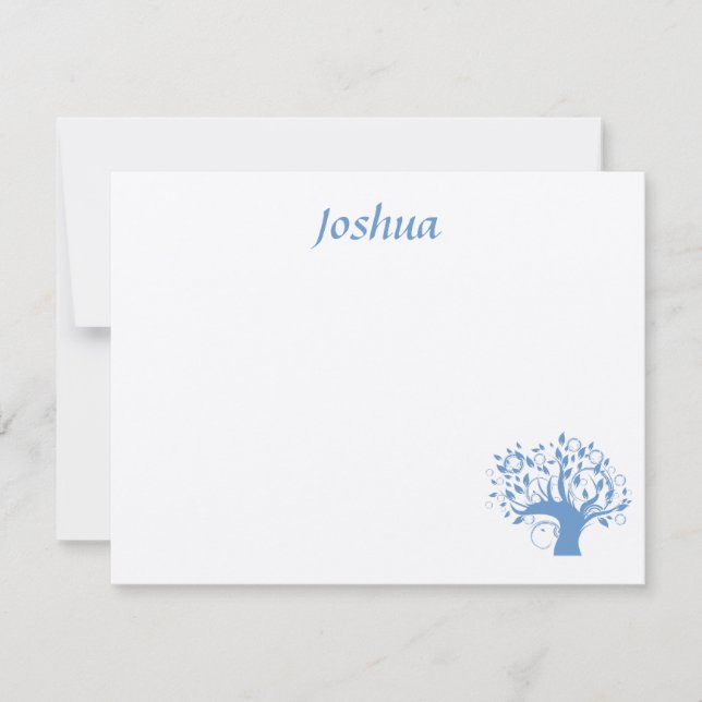 Carte De Correspondance Arbre bleu large Merci de vie (Devant)