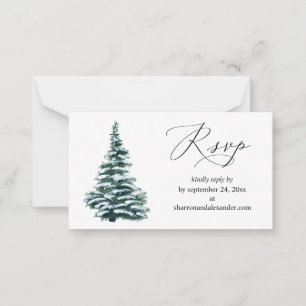 Carte De Correspondance Arbre de Noël Budget hiver 2SM Repas RSVP Note