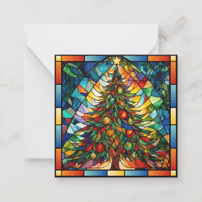 Carte De Correspondance Arbre de Noël en verre tendu (Devant)