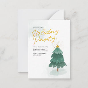 Carte De Correspondance Arbre de Noël Fête de Script Moderne