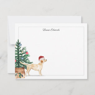 Carte De Correspondance Arbre de Noël Labrador Retriever Jaune Fêtes