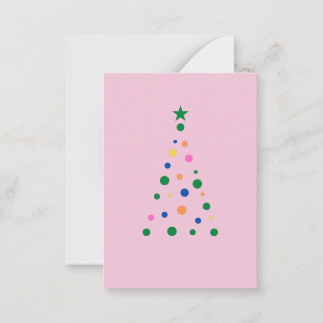 Carte De Correspondance Arbre de Noël rose moderne - Budget arrière person (Devant)
