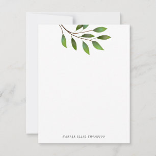 Carte De Correspondance Arbre vert Feuille simple