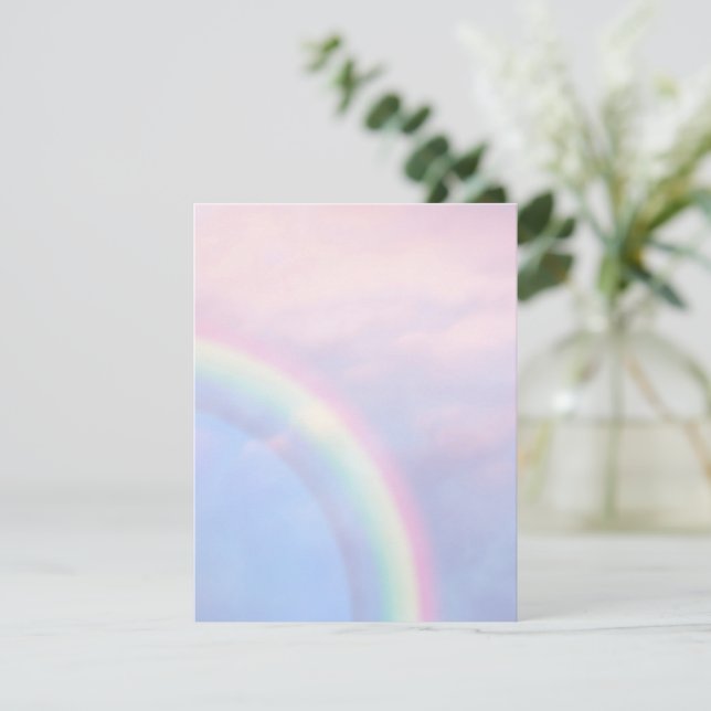 Carte De Correspondance Arc en ciel d'espoir - pastel, (Debout devant)