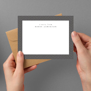 Carte De Correspondance Armature à tweets herringbone classique gris simpl