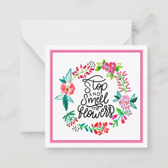 Carte De Correspondance Arrêtez-vous et respirez les fleurs  (Devant)