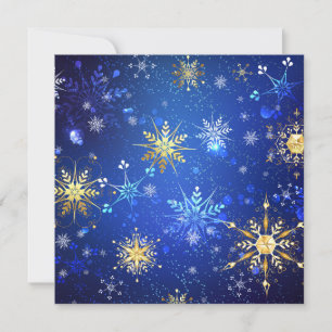Carte De Correspondance Arrière - plan Bleu XMAS avec des flocons de neige
