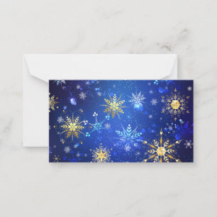 Carte De Correspondance Arrière - plan Bleu XMAS avec des flocons de neige