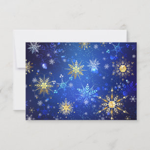 Carte De Correspondance Arrière - plan Bleu XMAS avec des flocons de neige