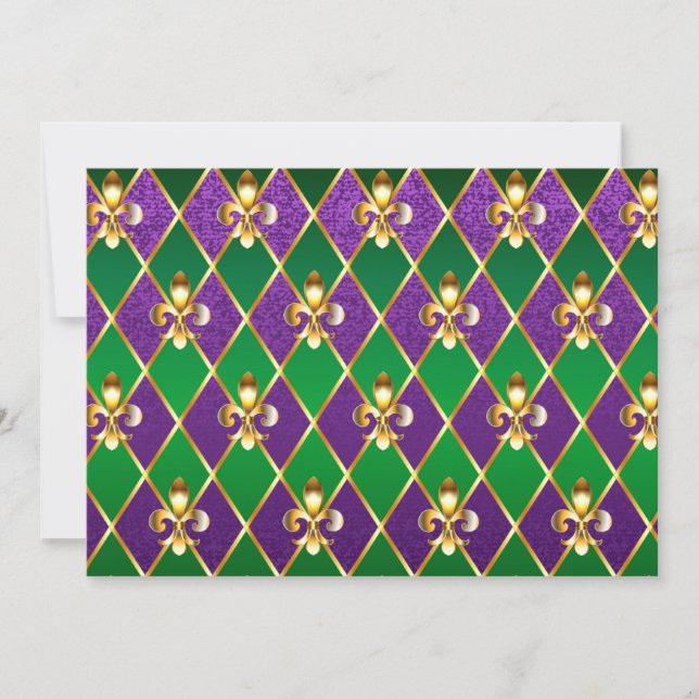 Carte De Correspondance Arrière - plan de bijoux Mardi Gras (Devant)