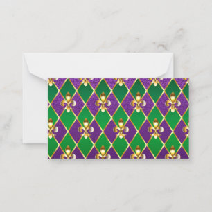 Carte De Correspondance Arrière - plan de bijoux Mardi Gras