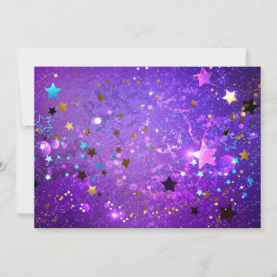 Carte De Correspondance Arrière - plan de feuille violet avec étoiles