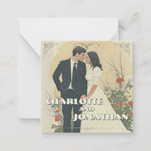 Carte De Correspondance Art de couple de mariage vintage romantique