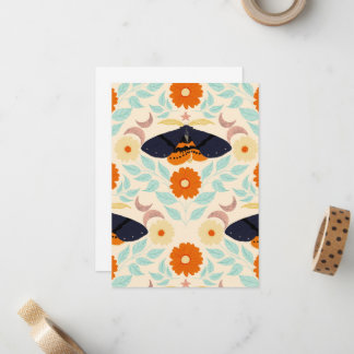 Carte De Correspondance Art de motif de papillon de nuit Cottagecore | Con
