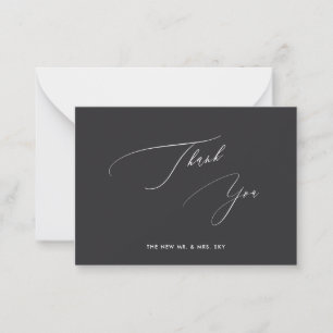 Carte De Correspondance ArtsApp Élégant Luxe Calligraphie Merci