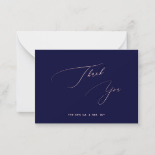 Carte De Correspondance ArtsApp Rose de marine Gold Luxe Merci de calligra
