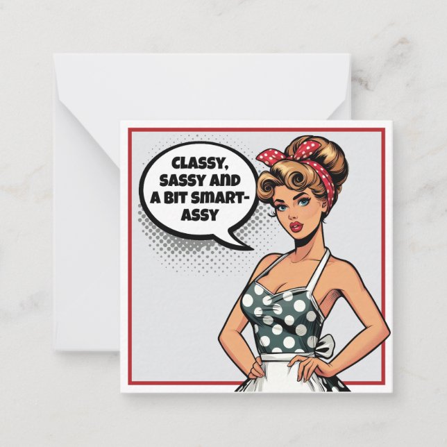 Carte De Correspondance Assistant rétro Pinup_ Smart (Devant)