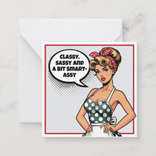 Carte De Correspondance Assistant rétro Pinup_ Smart