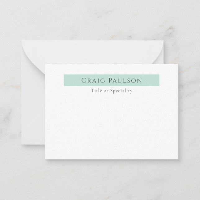 Carte De Correspondance Attrayant Simple Plain Professionnel Moderne (Devant)