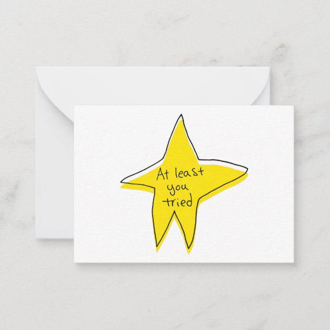 Carte De Correspondance Au Moins Vous Avez Essayé - Yellow Star (Devant)