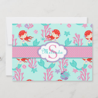 Carte De Correspondance Auburn Mermaid Merci