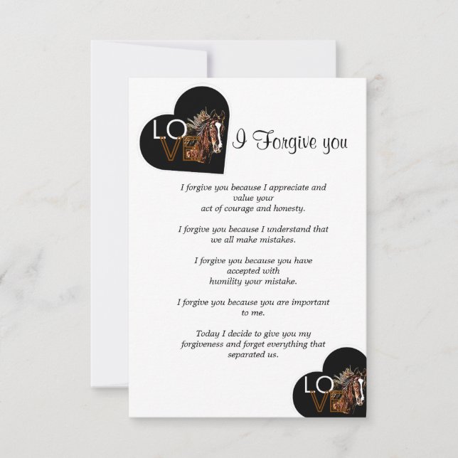 Carte De Correspondance aujourd'hui, je vous pardonne (Devant)