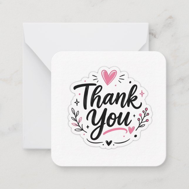 Carte De Correspondance Autocollant Merci (Devant)
