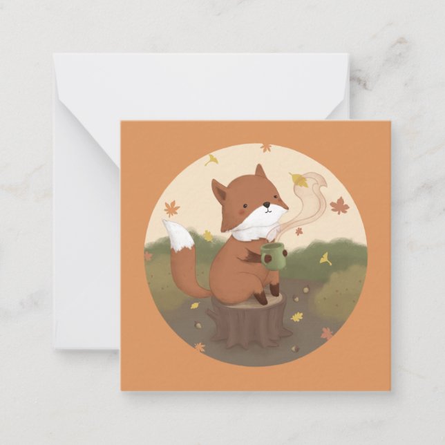 Carte De Correspondance Automne magnifique : Fox (Devant)